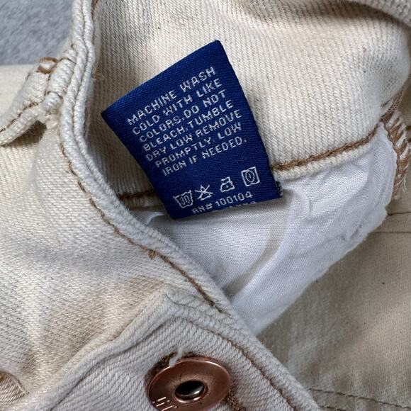 liT Kylie High Rise Curvy Skinny Ankle Jeans Womens Tan/Cream 6 Frayed Hem Work - Picture 7 of 12